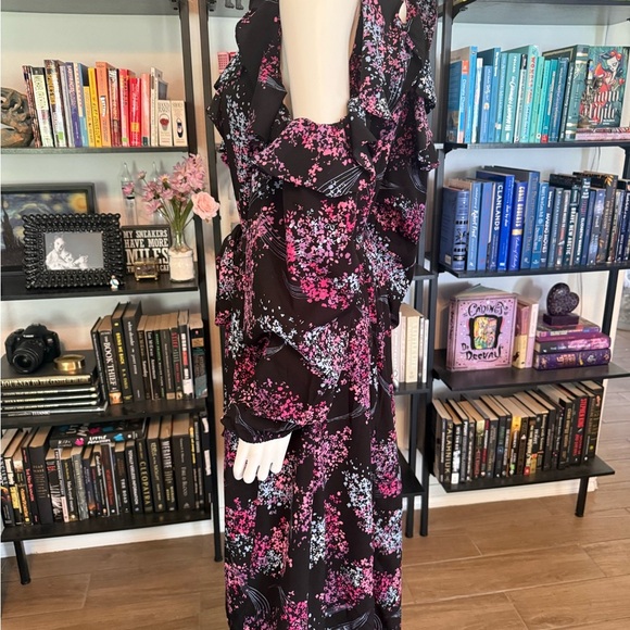 Lane Bryant Floral Ruffle Cold Shoulder Dress - Picture 2 of 9